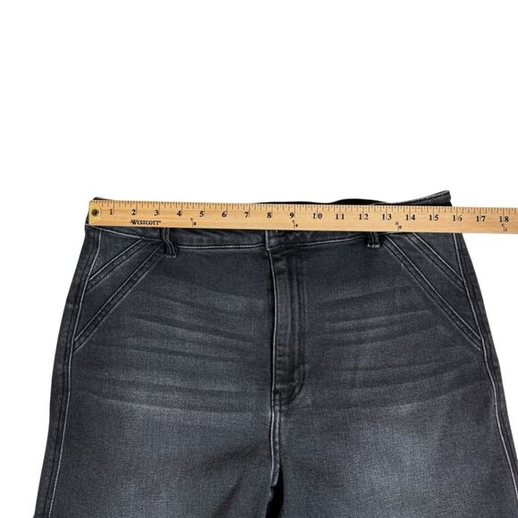 KanCan Celia Ultra High Rise Wide Flare Jeans Washed Black Denim‎ Womens Size 31 - Picture 5 of 10